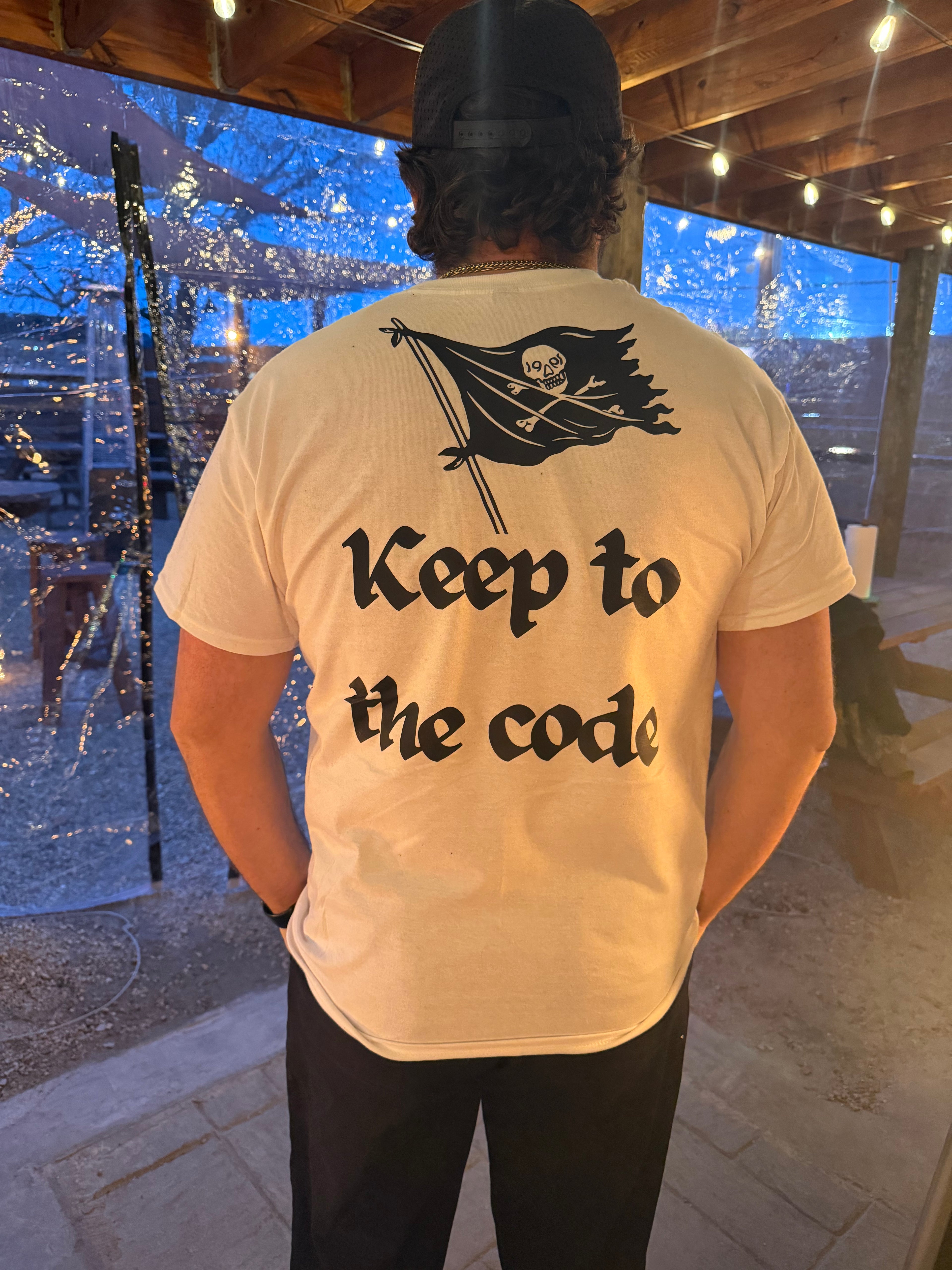 Keep to the code with pirate flag/logo